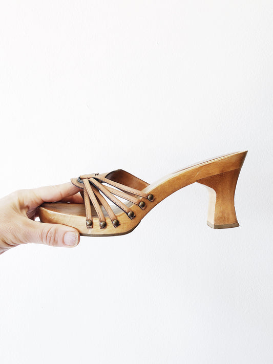 Vintage Mia Wood Sandal Slide