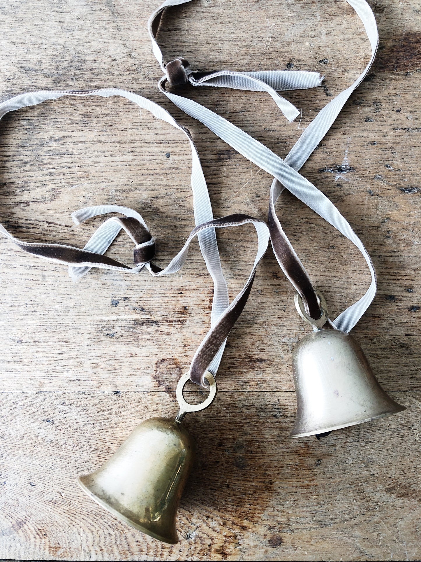 Vintage Brass Bell on Velvet