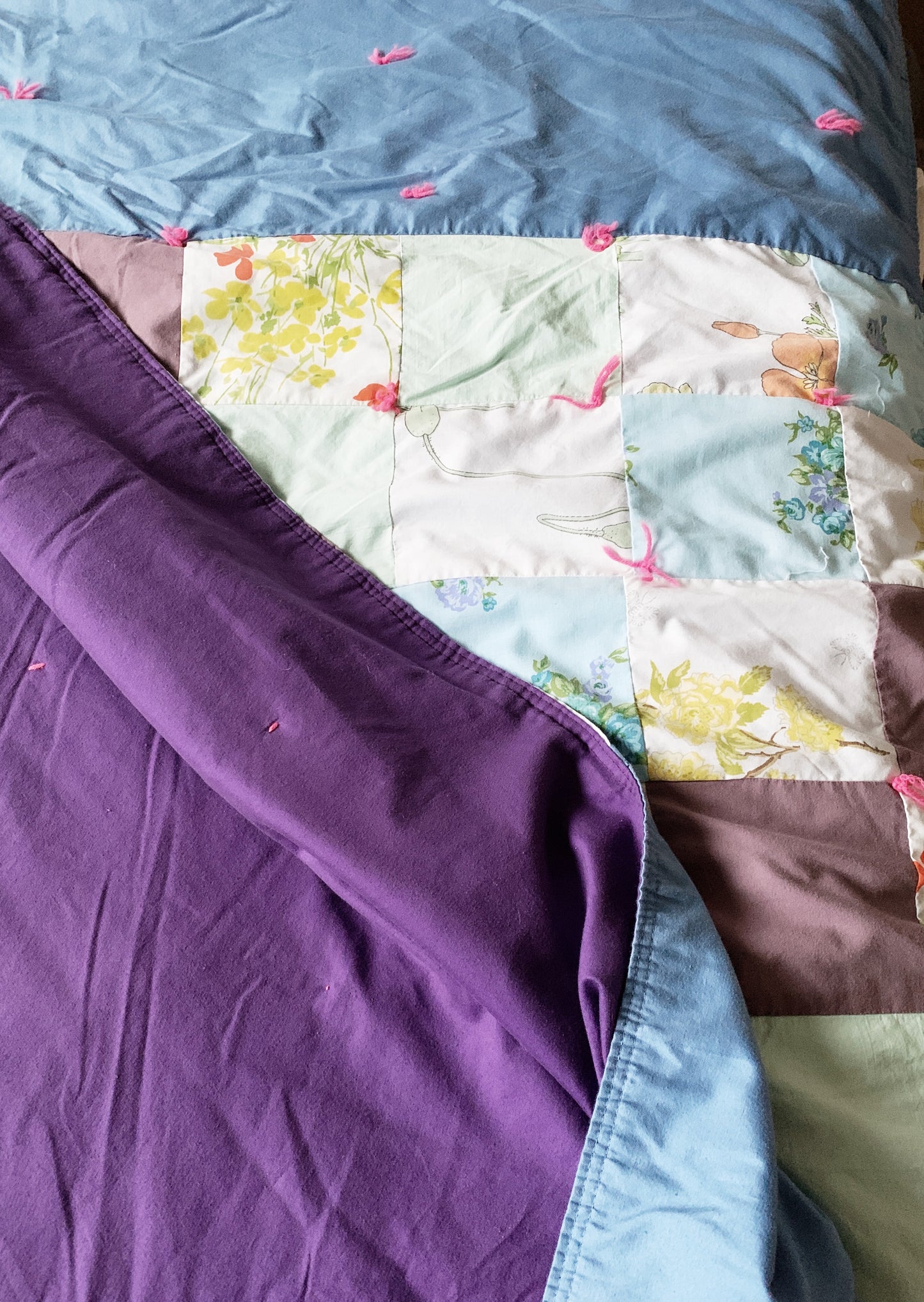 Vintage Handmade Cotton Patchwork Quilt