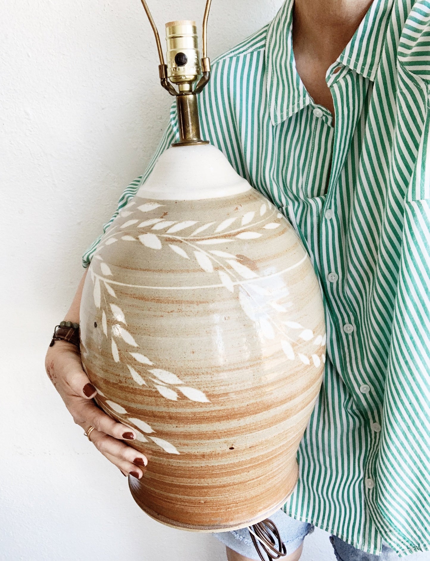 Large Vintage Pottery Lamp