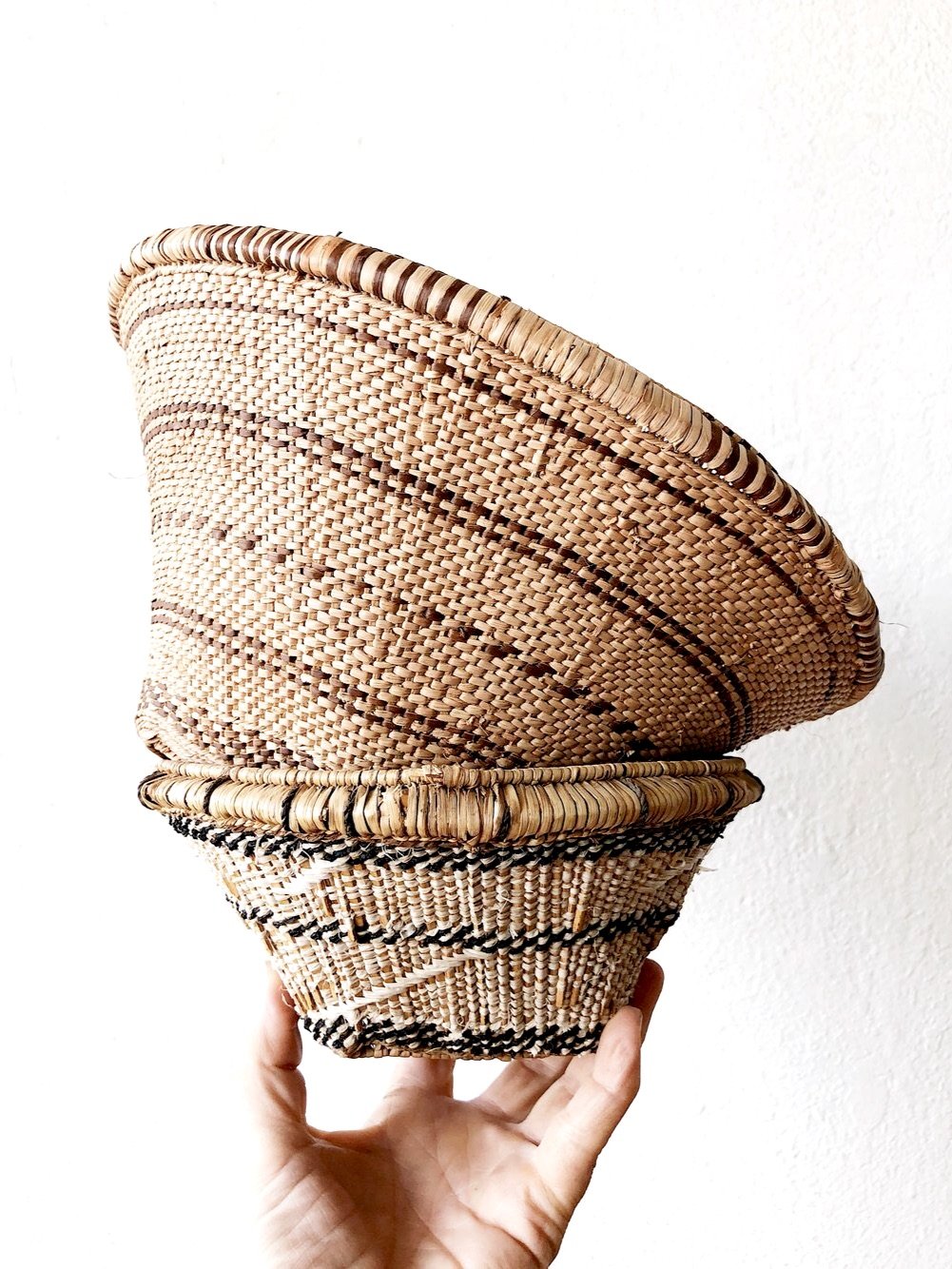 Vintage South African Woven Basket Pair - Thumbnail 4
