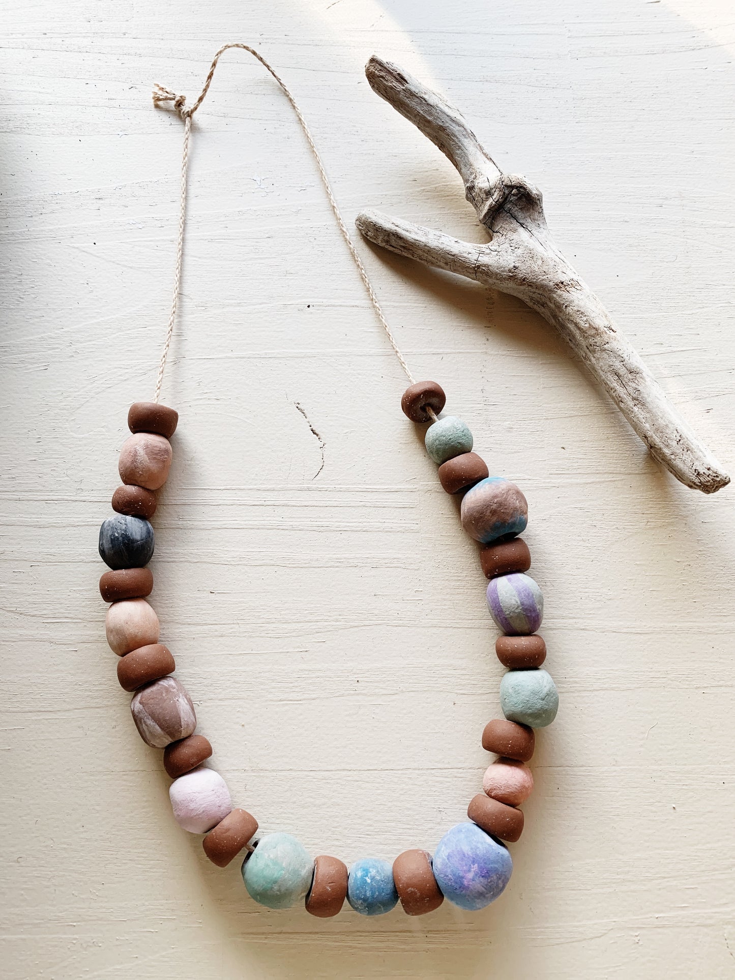 Handmade Beaded Clay Necklace