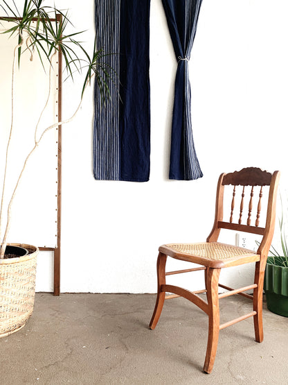 Antique Wood with Caned Seat Chair