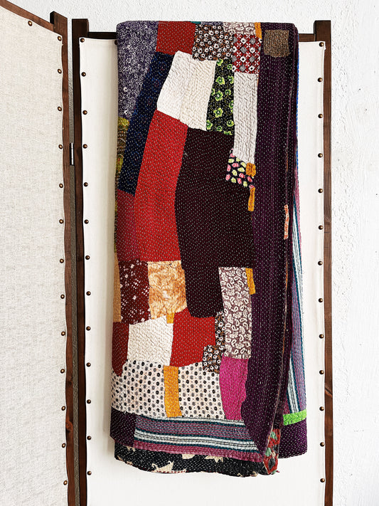 Handmade Cotton Kantha Quilt