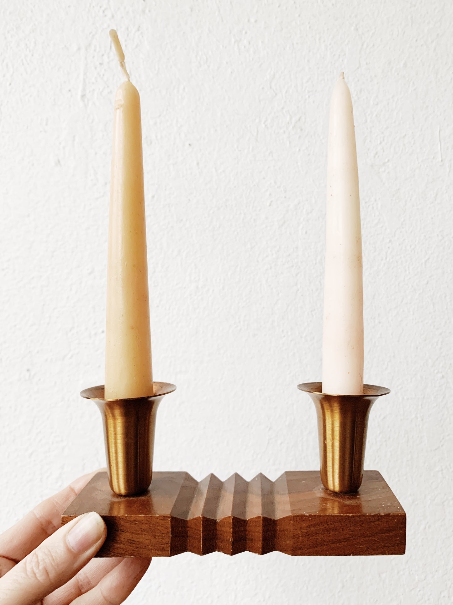 Wood and Copper Candle Holders