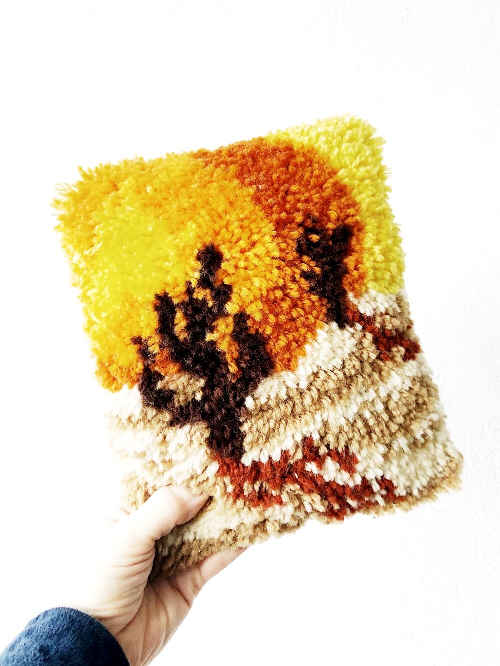 Vintage Latch Hook Pillow
