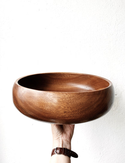 Large Vintage Acacia Wood Bowl