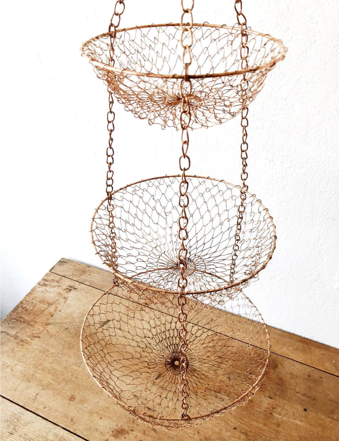 Copper Hanging Mesh Baskets