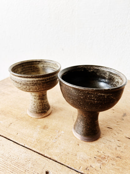 Vintage Stoneware Goblet or Candle Holder