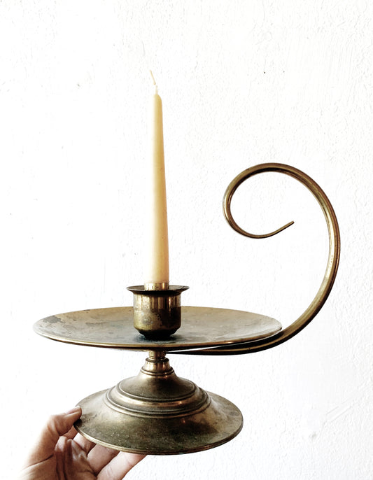 Oversized Vintage Brass Candle Holder