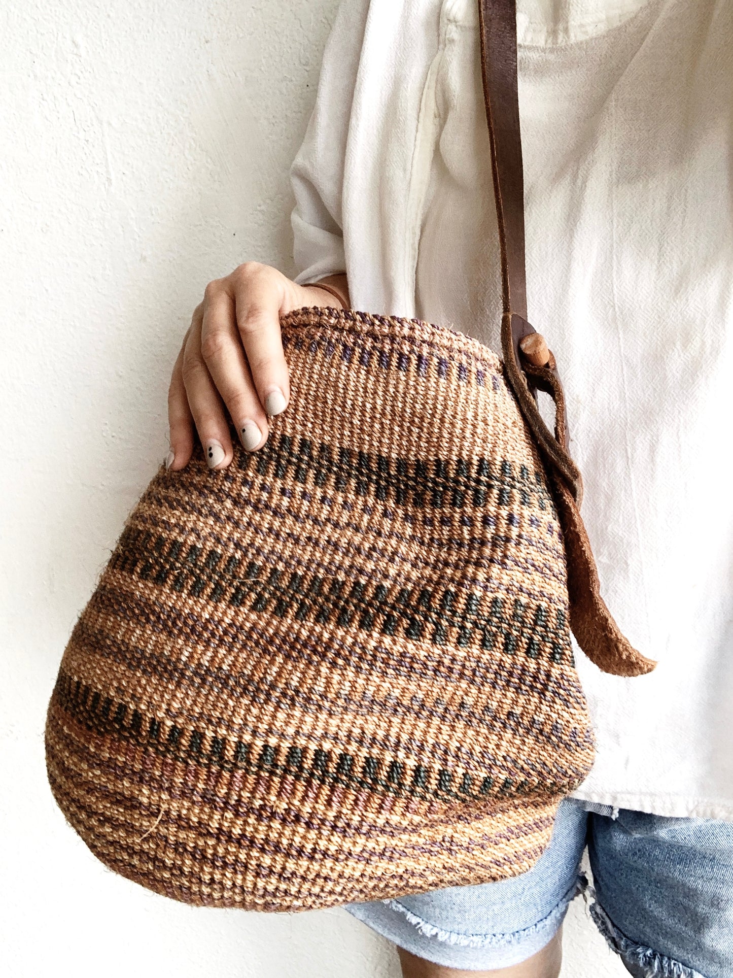 Vintage Woven Kenya Tote