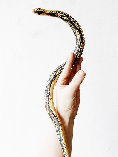 Wooden Snake with Cactus