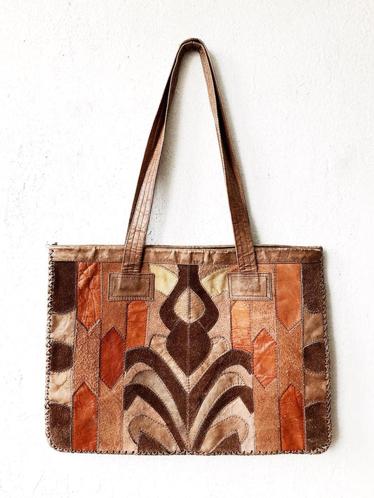 Vintage Suede Patchwork Tote