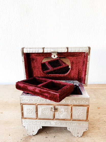 Pressed Tin and Copper Jewelry Chest