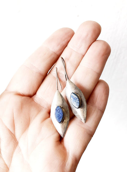 Vintage Sodalite and Sterling Silver Earrings
