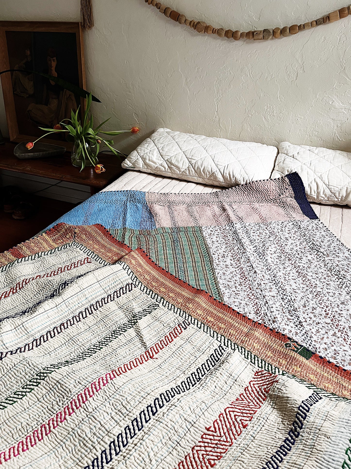 Handmade Cotton Kantha Quilt