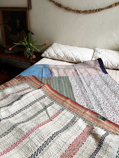 Handmade Cotton Kantha Quilt