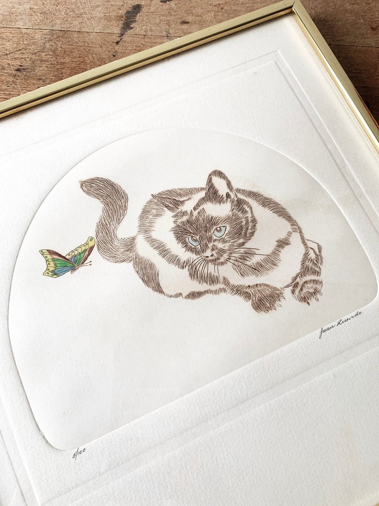 Vintage Framed Etching