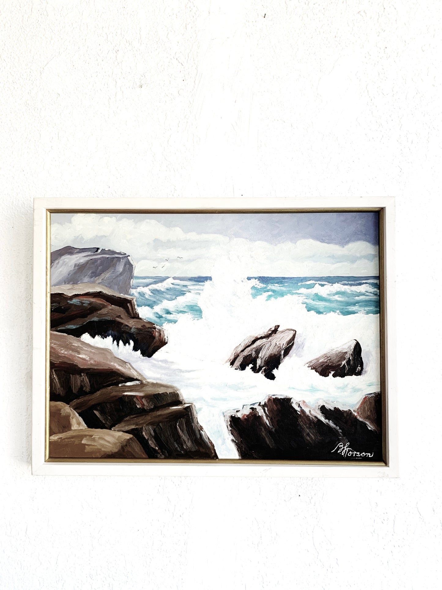 Vintage Framed Seascape Painting