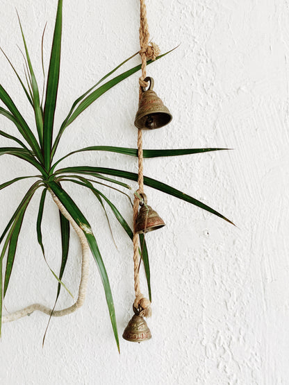 Vintage Incised Brass Temple Bells