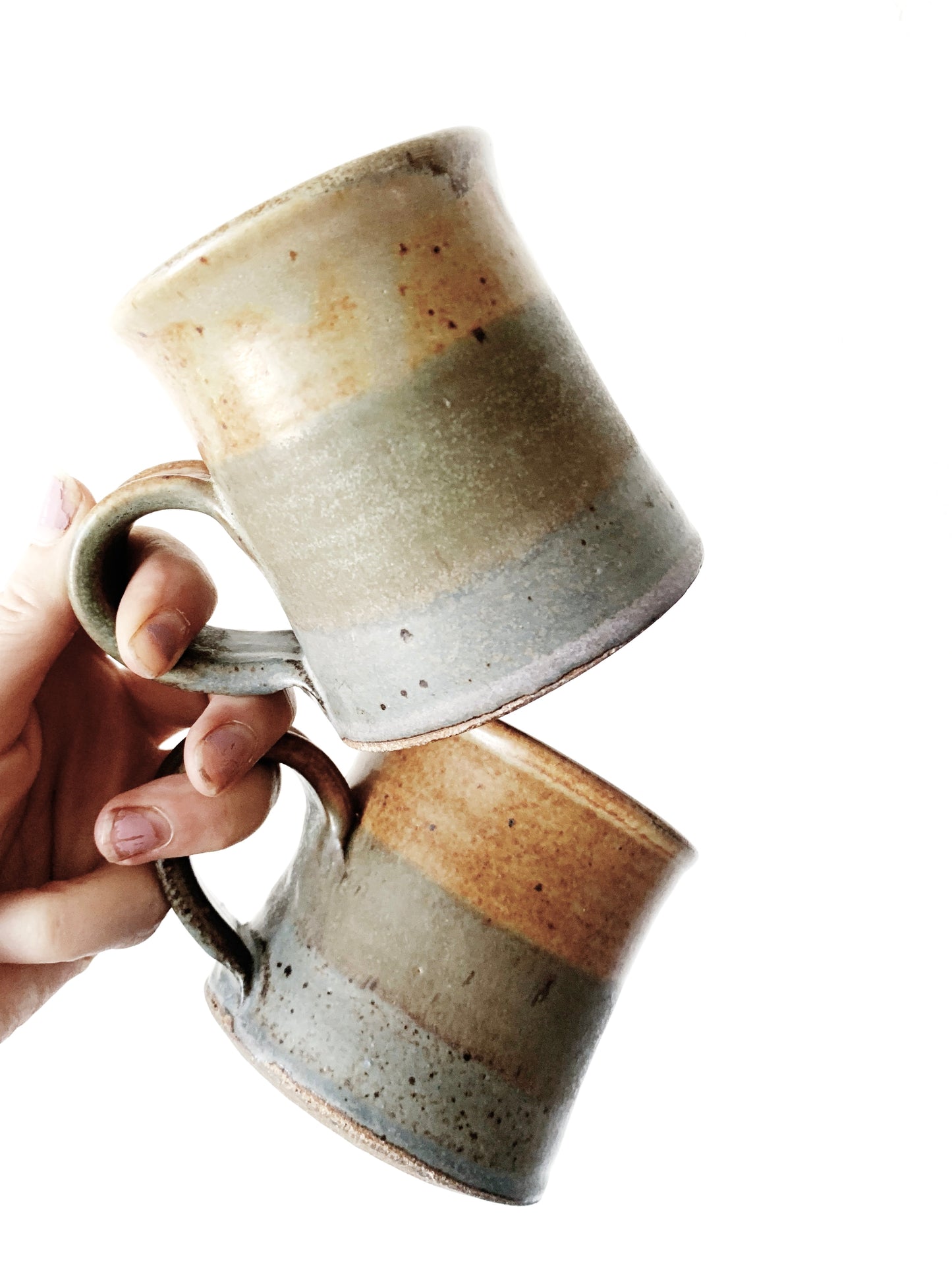 Vintage Studio Pottery Mug Pair