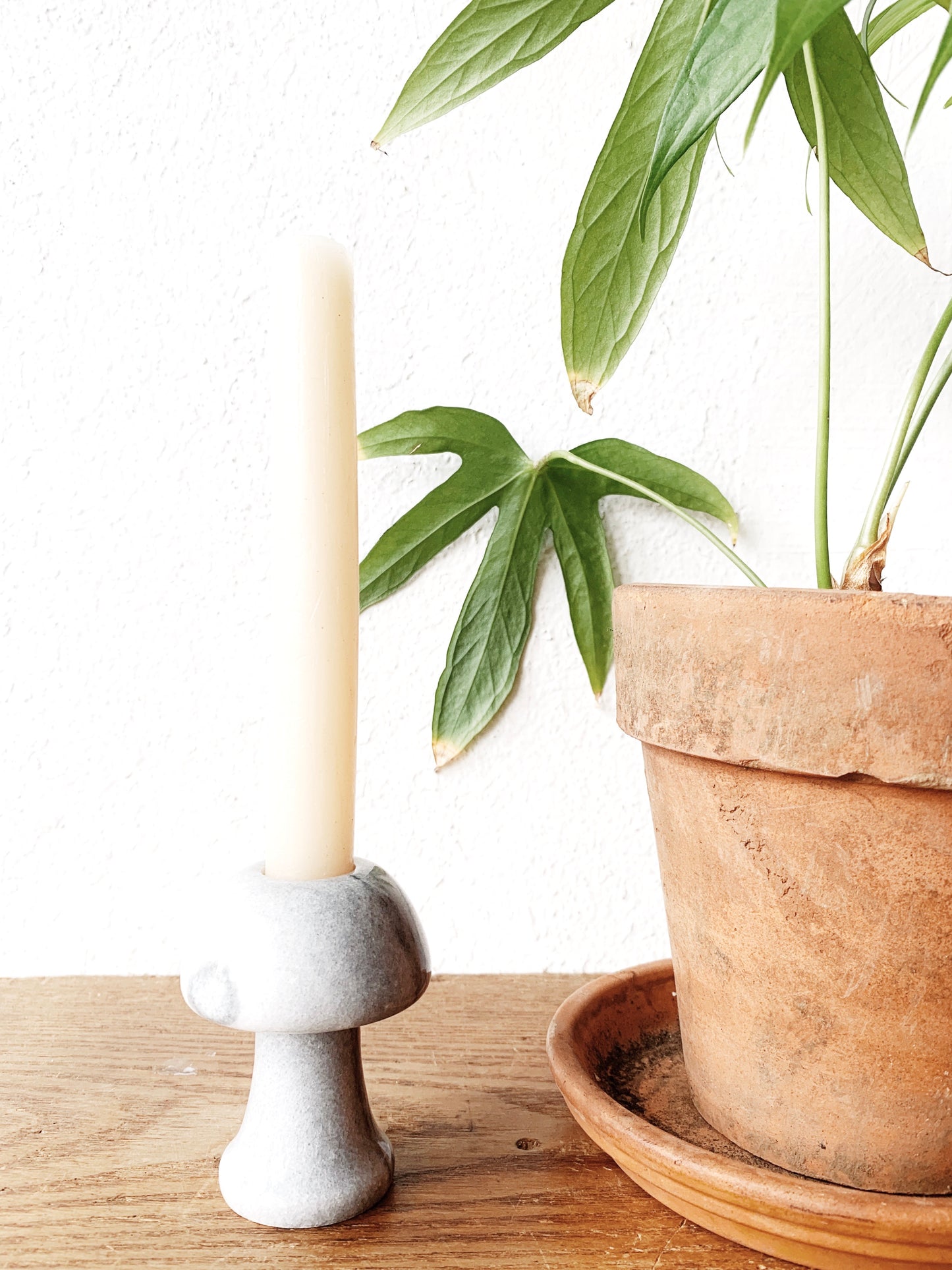 Marble Mushroom Candle Holder