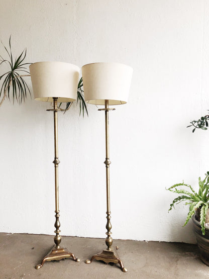 Vintage Brass Candlestick Lamp