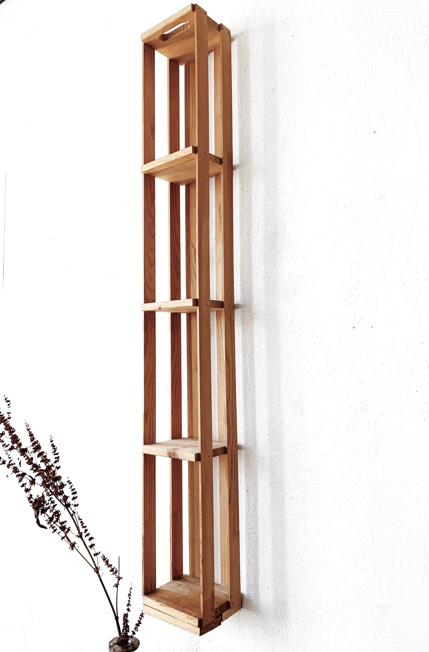 Slatted Skinny Wood Shelf