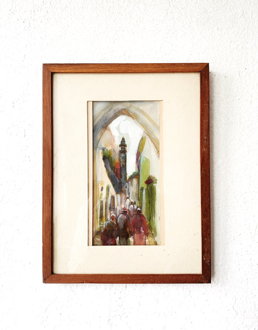 Vintage Framed Watercolor Painting