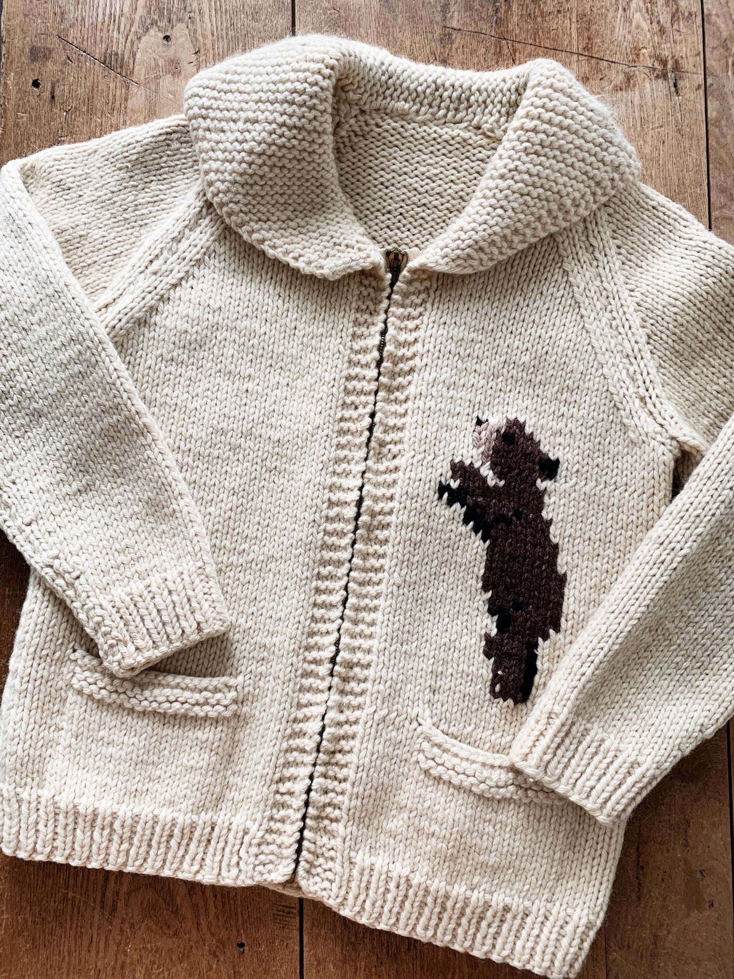 RESERVED Vintage Wool Hand Knot Cardigan