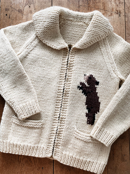 RESERVED Vintage Wool Hand Knot Cardigan