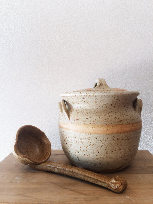 Handmade Stoneware Crock with Ladle