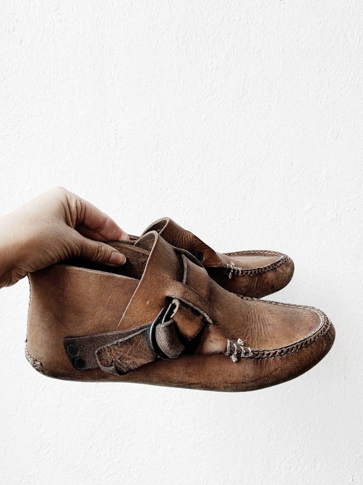 Vintage Handmade Leather Mocs 8.5/9 Women’s