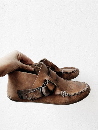 Vintage Handmade Leather Mocs 8.5/9 Women’s
