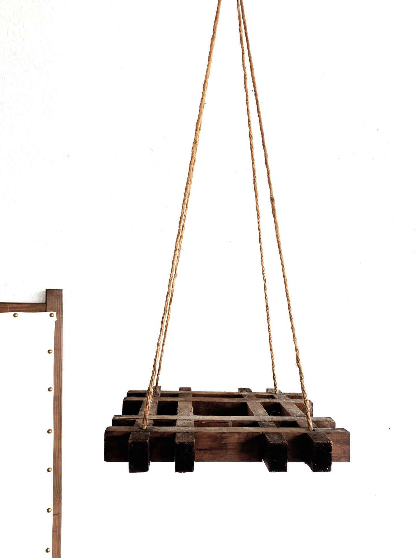 Vintage Wood Grid Plant Hanger