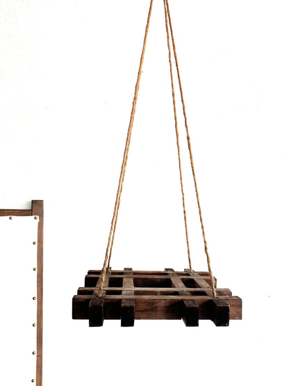 Vintage Wood Grid Plant Hanger