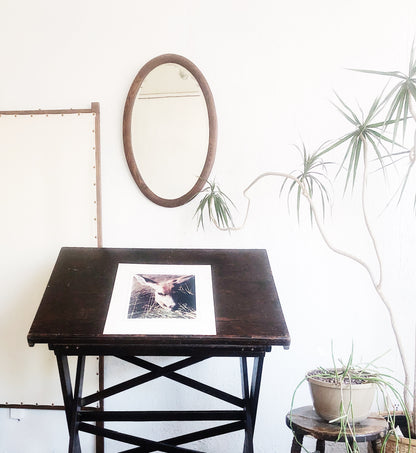 Antique Beveled Oval Mirror