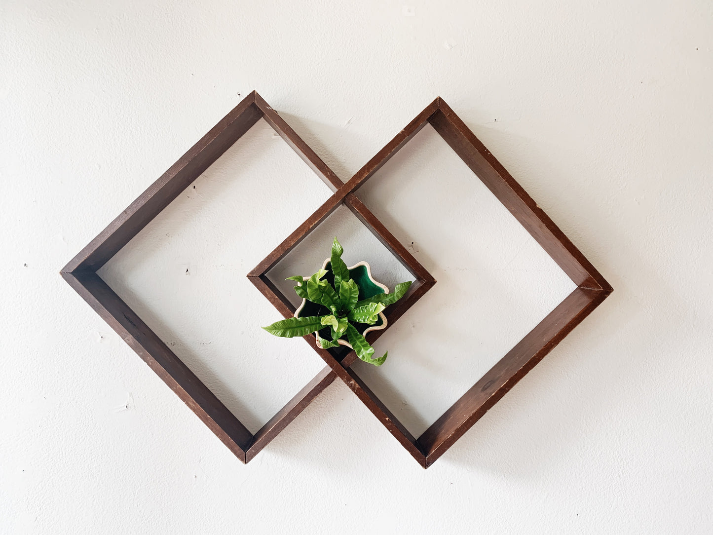 Petite Vintage Wood Cubby Shelf