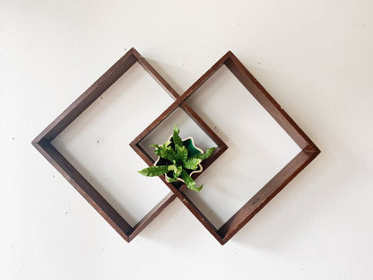 Petite Vintage Wood Cubby Shelf
