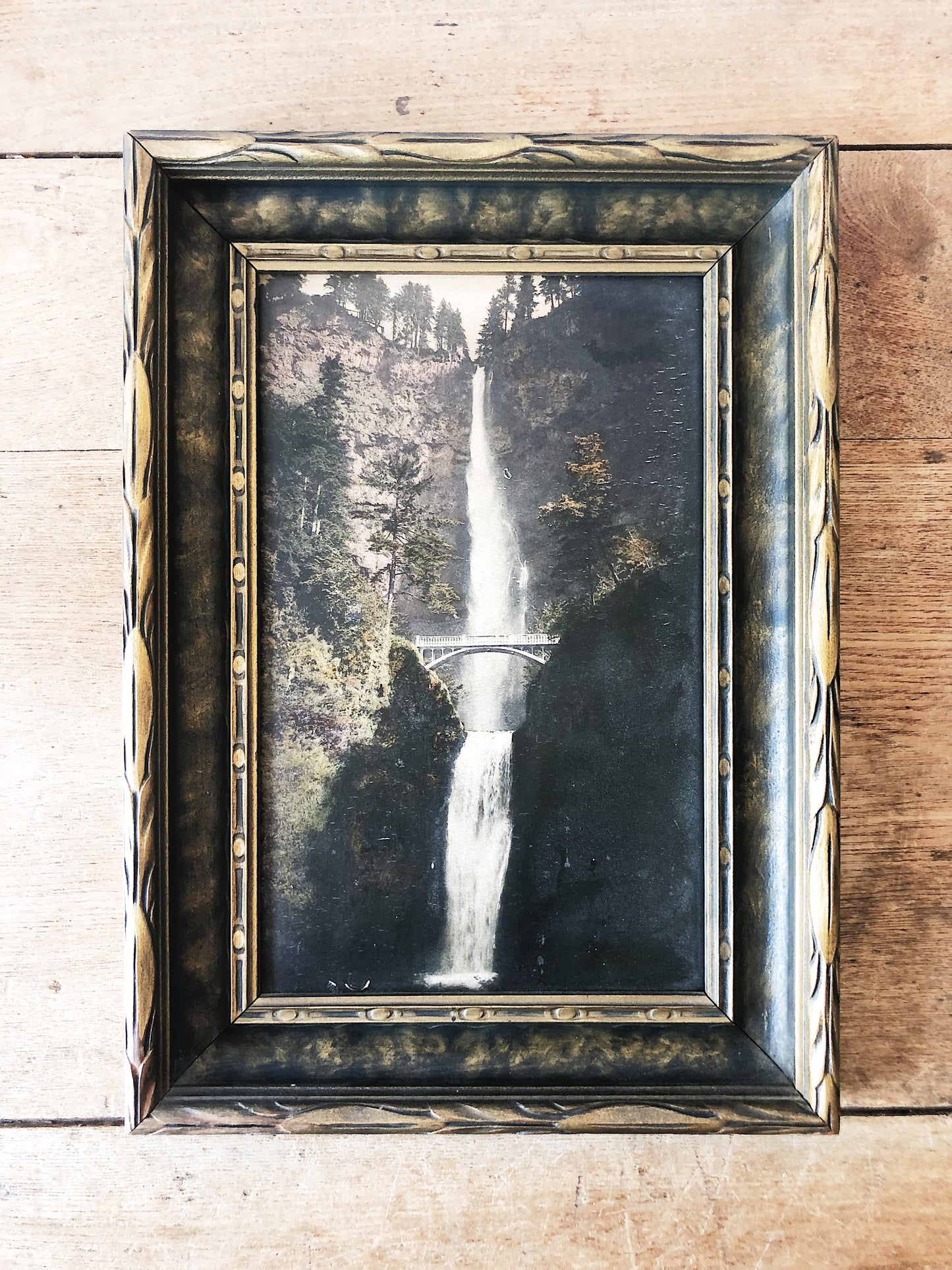 Antique Hand Tinted Photo of Multnomah Falls