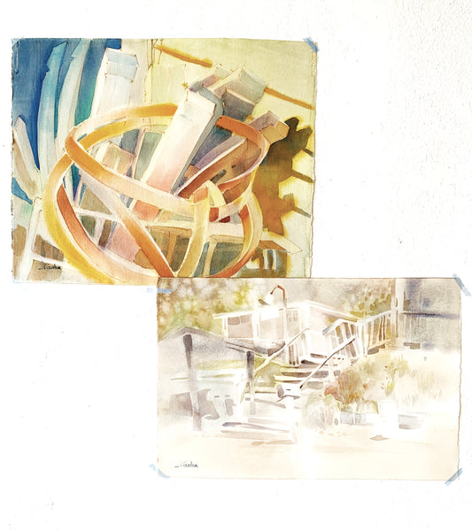 J.P. Gaston Original Vintage Watercolor Painting