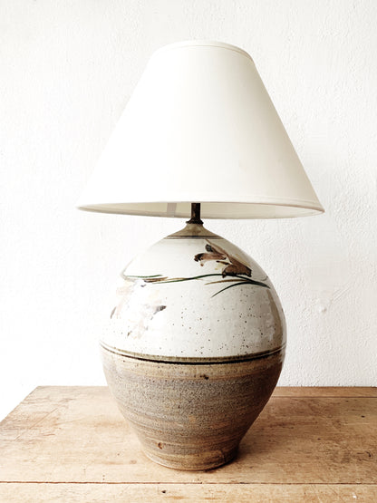 Large Vintage Pottery Lamp
