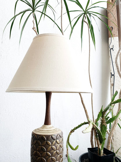 Mid Century Pottery Lamp with Shade