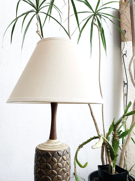 Mid Century Pottery Lamp with Shade