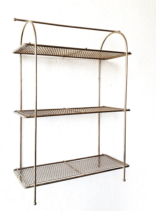 Mid Century Gold Tone Shelf