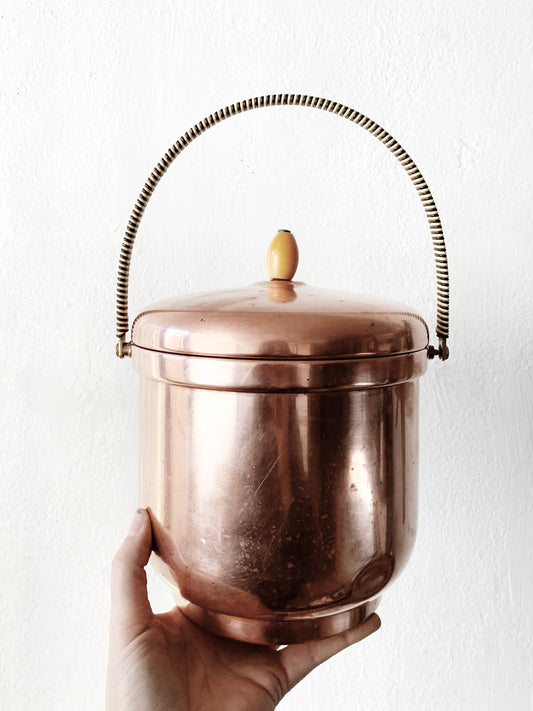 Mid Century Insulated Copper Ice Bucket