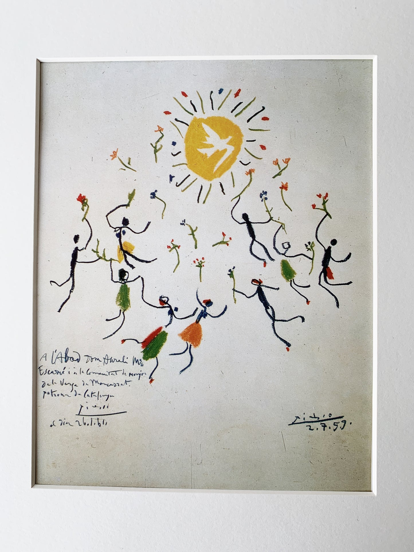 ‘Round of Friendship’ Vintage Matted Picasso Color Lithograph