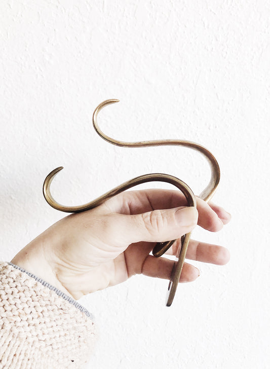 Vintage Brass Hooks - Pair