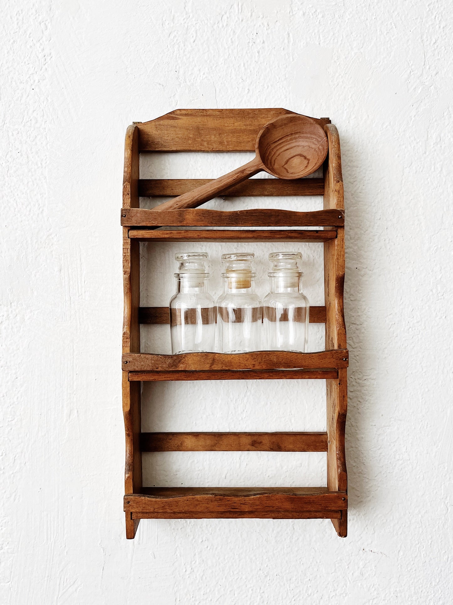 Vintage Wooden Apothecary Rack and Jars