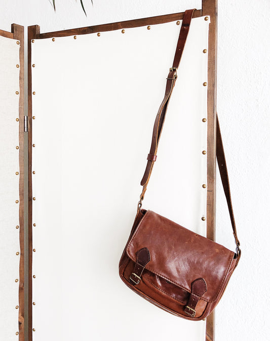 Vintage Leather Cross Body Bag